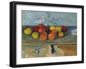 Still Life of Apples and Biscuits, 1880-82-Paul Cézanne-Framed Giclee Print