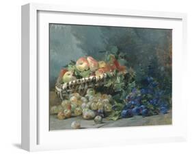 Still Life of Apples and Greengages in a Basket-Albert Tibulle de Furcy Lavault-Framed Giclee Print