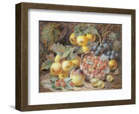 Still Life of Apples, Grapes, Raspberries, Gooseberries and Peach-Oliver Clare-Framed Premium Giclee Print