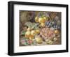 Still Life of Apples, Grapes, Raspberries, Gooseberries and Peach-Oliver Clare-Framed Premium Giclee Print