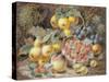 Still Life of Apples, Grapes, Raspberries, Gooseberries and Peach-Oliver Clare-Stretched Canvas