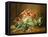 Still Life of Artichokes, Cabbages and Peaches-Jean Jacques Spoede-Framed Stretched Canvas