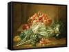 Still Life of Artichokes, Cabbages and Peaches-Jean Jacques Spoede-Framed Stretched Canvas