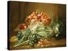Still Life of Artichokes, Cabbages and Peaches-Jean Jacques Spoede-Stretched Canvas