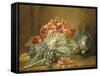 Still Life of Artichokes, Cabbages and Peaches-Jean Jacques Spoede-Framed Stretched Canvas