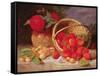 Still Life of Basket with Strawberries and Cherries, 1898-Eloise Harriet Stannard-Framed Stretched Canvas