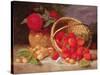 Still Life of Basket with Strawberries and Cherries, 1898-Eloise Harriet Stannard-Stretched Canvas