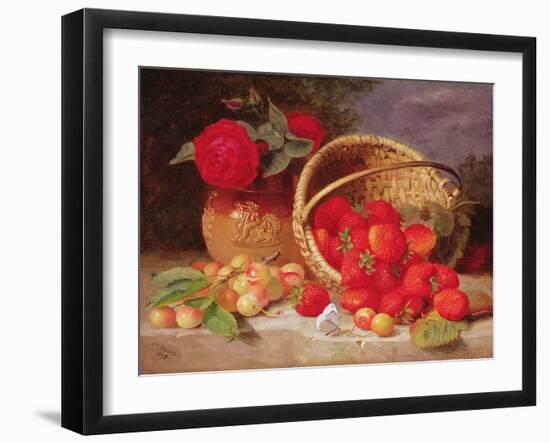 Still Life of Basket with Strawberries and Cherries, 1898-Eloise Harriet Stannard-Framed Giclee Print