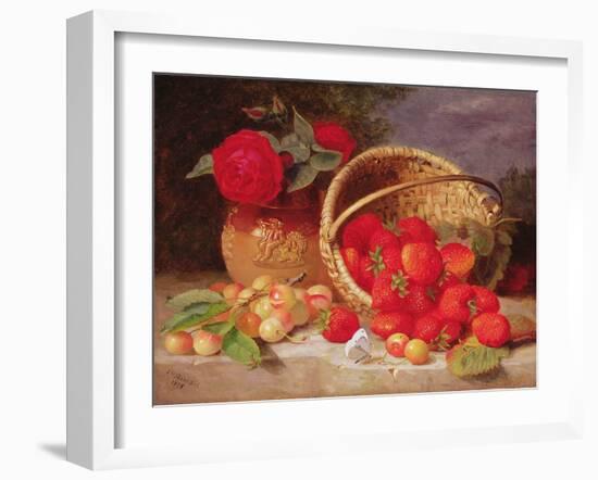 Still Life of Basket with Strawberries and Cherries, 1898-Eloise Harriet Stannard-Framed Giclee Print