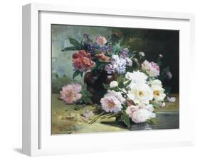 Still Life of Beautiful Flowers-Eugene Henri Cauchois-Framed Giclee Print