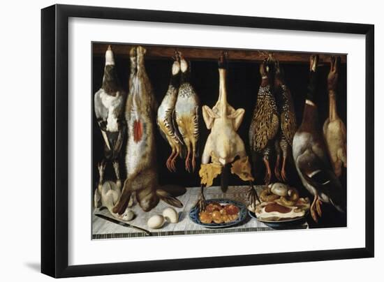 Still Life of Birds and Hares, 1643-Tomás Yepes-Framed Premium Giclee Print