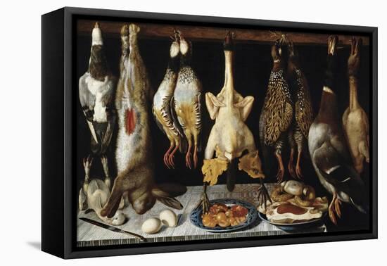 Still Life of Birds and Hares, 1643-Tomás Yepes-Framed Stretched Canvas