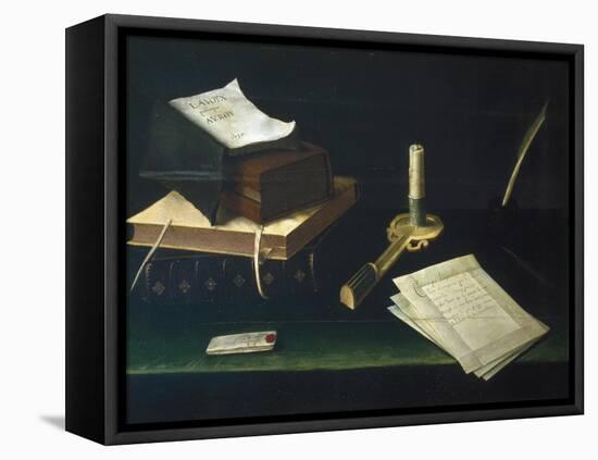 Still Life of Books and Letters-Lubin Baugin-Framed Stretched Canvas