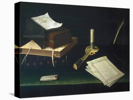 Still Life of Books and Letters-Lubin Baugin-Stretched Canvas