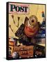 "Still Life of Boys Toys," Saturday Evening Post Cover, June 30, 1945-John Atherton-Framed Stretched Canvas