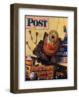 "Still Life of Boys Toys," Saturday Evening Post Cover, June 30, 1945-John Atherton-Framed Giclee Print