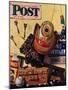 "Still Life of Boys Toys," Saturday Evening Post Cover, June 30, 1945-John Atherton-Mounted Premium Giclee Print