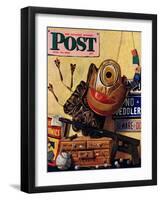 "Still Life of Boys Toys," Saturday Evening Post Cover, June 30, 1945-John Atherton-Framed Giclee Print