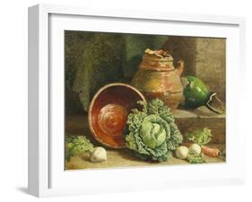 Still Life of Cabbages, Carrot and Turnips-William Hughes-Framed Giclee Print