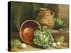 Still Life of Cabbages, Carrot and Turnips-William Hughes-Stretched Canvas