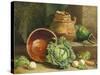 Still Life of Cabbages, Carrot and Turnips-William Hughes-Stretched Canvas