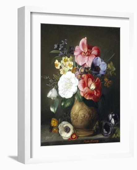 Still Life of Camellias and Anemone-Marc Henry-Framed Giclee Print