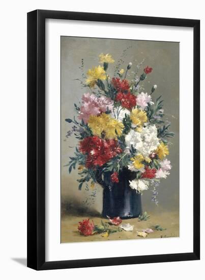 Still Life of Carnations-Eugene Henri Cauchois-Framed Giclee Print