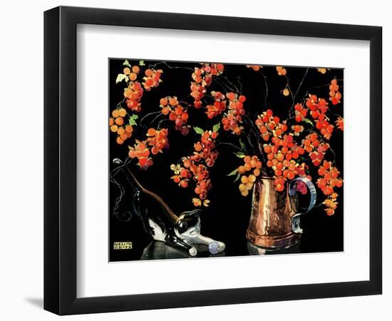 Still Life of Cat and Currants - Jack & Jill-Nelson Grafe-Framed Premium Giclee Print