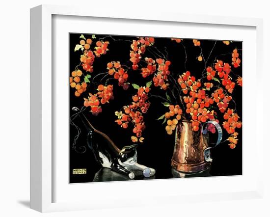 Still Life of Cat and Currants - Jack & Jill-Nelson Grafe-Framed Giclee Print