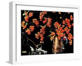 Still Life of Cat and Currants - Jack & Jill-Nelson Grafe-Framed Giclee Print