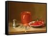 Still Life of Cherries in a Bowl-Antoine Vollon-Framed Stretched Canvas