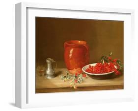 Still Life of Cherries in a Bowl-Antoine Vollon-Framed Giclee Print