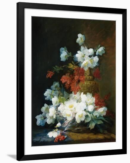 Still-Life of Christmas Roses-Charles Etienne Guerin-Framed Giclee Print