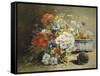 Still Life of Cornflowers, Poppies and Violets-Eugene Henri Cauchois-Framed Stretched Canvas