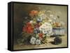 Still Life of Cornflowers, Poppies and Violets-Eugene Henri Cauchois-Framed Stretched Canvas