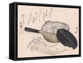 Still Life of Cut Vegetables and a Pot Containing Icefish-Ryuryukyo Shinsai-Framed Stretched Canvas