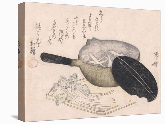 Still Life of Cut Vegetables and a Pot Containing Icefish-Ryuryukyo Shinsai-Stretched Canvas