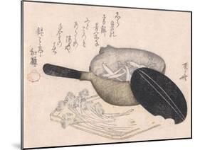 Still Life of Cut Vegetables and a Pot Containing Icefish-Ryuryukyo Shinsai-Mounted Art Print