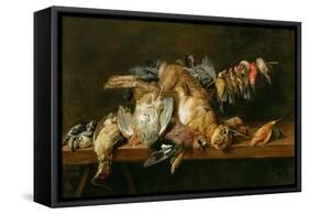 Still Life of Dead Birds and a Hare on a Table, 1647-Adriaen van Utrecht-Framed Stretched Canvas