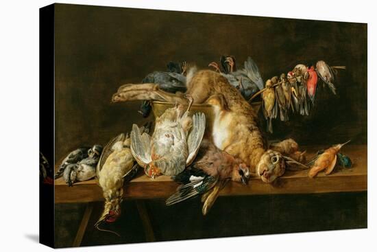 Still Life of Dead Birds and a Hare on a Table, 1647-Adriaen van Utrecht-Stretched Canvas