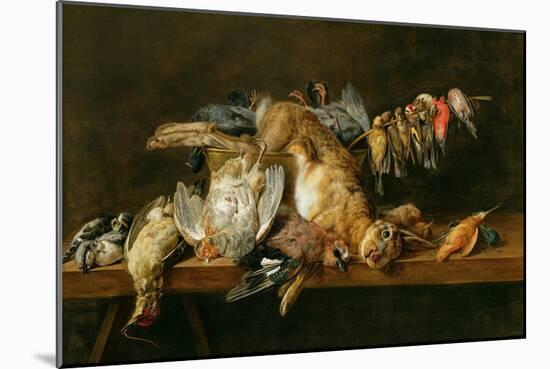 Still Life of Dead Birds and a Hare on a Table, 1647-Adriaen van Utrecht-Mounted Giclee Print