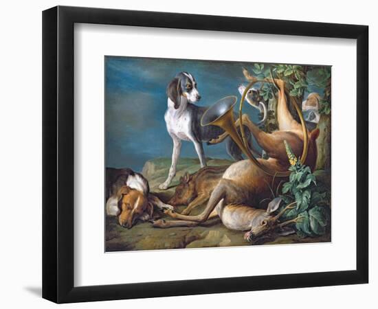 Still Life of Dead Game with Hounds, 1730-Alexandre-Francois Desportes-Framed Giclee Print