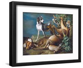 Still Life of Dead Game with Hounds, 1730-Alexandre-Francois Desportes-Framed Giclee Print