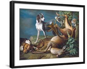 Still Life of Dead Game with Hounds, 1730-Alexandre-Francois Desportes-Framed Giclee Print