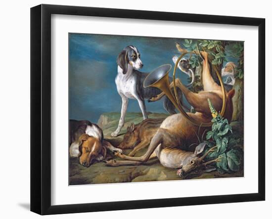 Still Life of Dead Game with Hounds, 1730-Alexandre-Francois Desportes-Framed Giclee Print