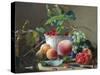 Still Life of Figs, Peaches and Rapberries-Carl Balsgaard-Stretched Canvas