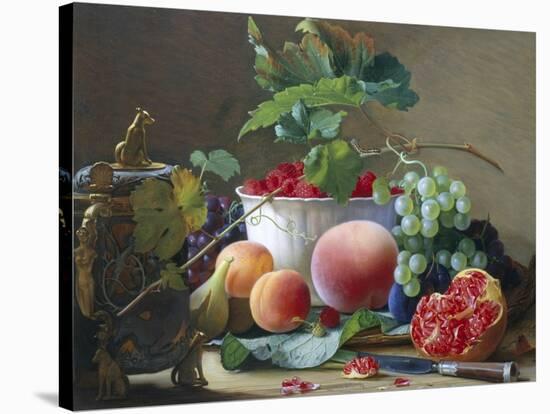 Still Life of Figs, Peaches and Rapberries-Carl Balsgaard-Stretched Canvas