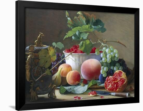 Still Life of Figs, Peaches and Rapberries-Carl Balsgaard-Framed Giclee Print