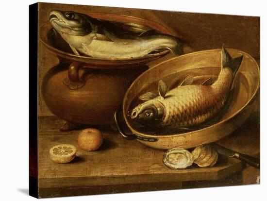 Still Life of Fish and Lemons-Clara Peeters-Stretched Canvas