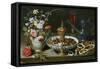 Still Life of Flowers and Dried Fruit. 1611-Clara Peeters-Framed Stretched Canvas